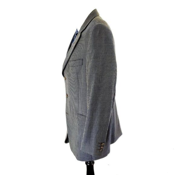 Jack Victor Lanzawood SPJ Wool 3 Button Sport Coat 42R Blue Tan Check - Picture 4 of 10
